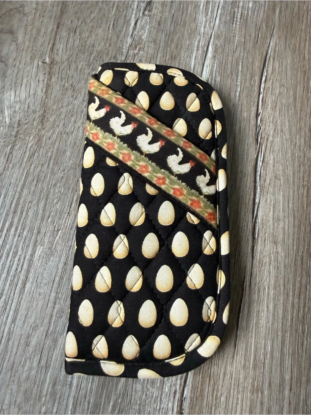VTG Vera Bradley Chanticleer Hen Egg Print Sunglass Case Holder Rooster Chicken